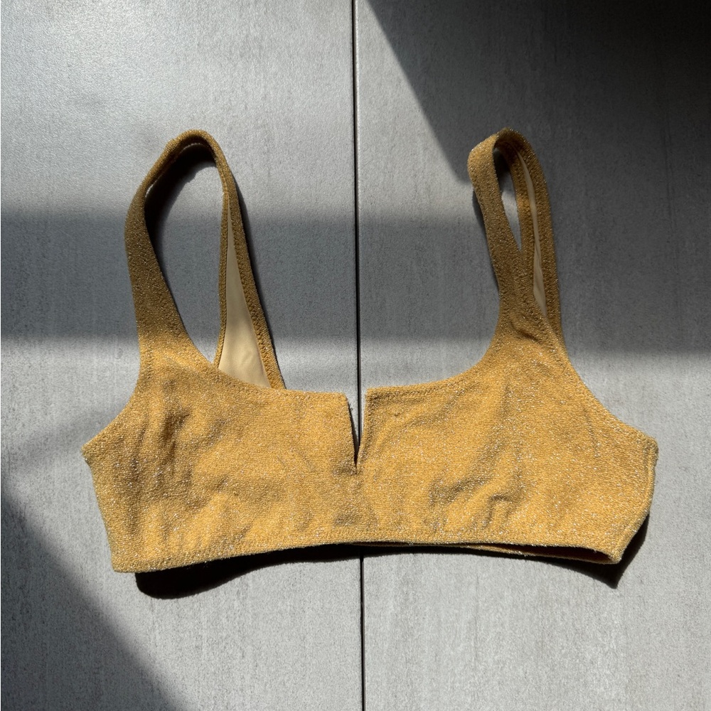 PACSUN Gold shimmer swimsuit top